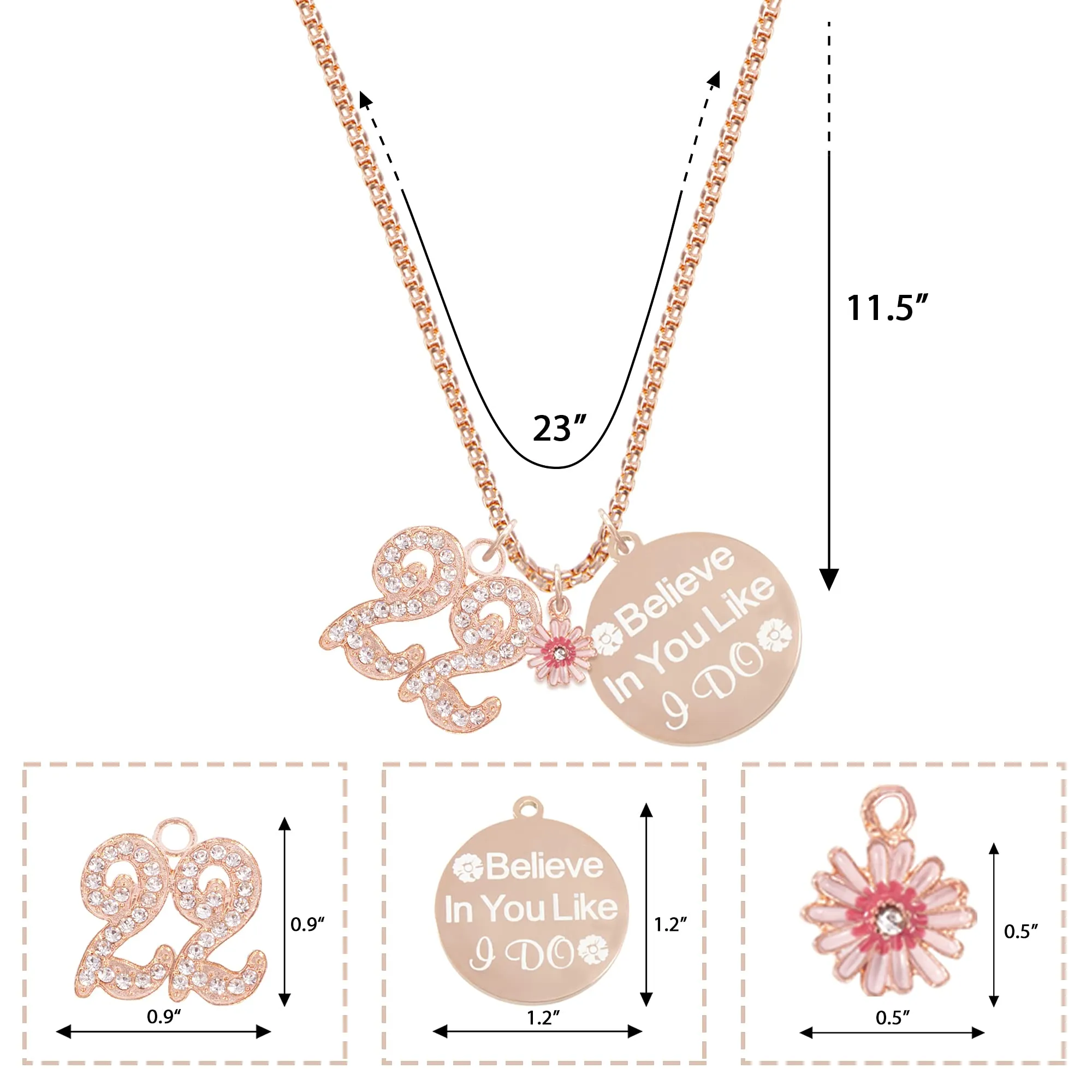 22 Birthday Gift, Feeling 22 Birthday Decorations, 22nd Birthday, 22nd Birthday Necklace