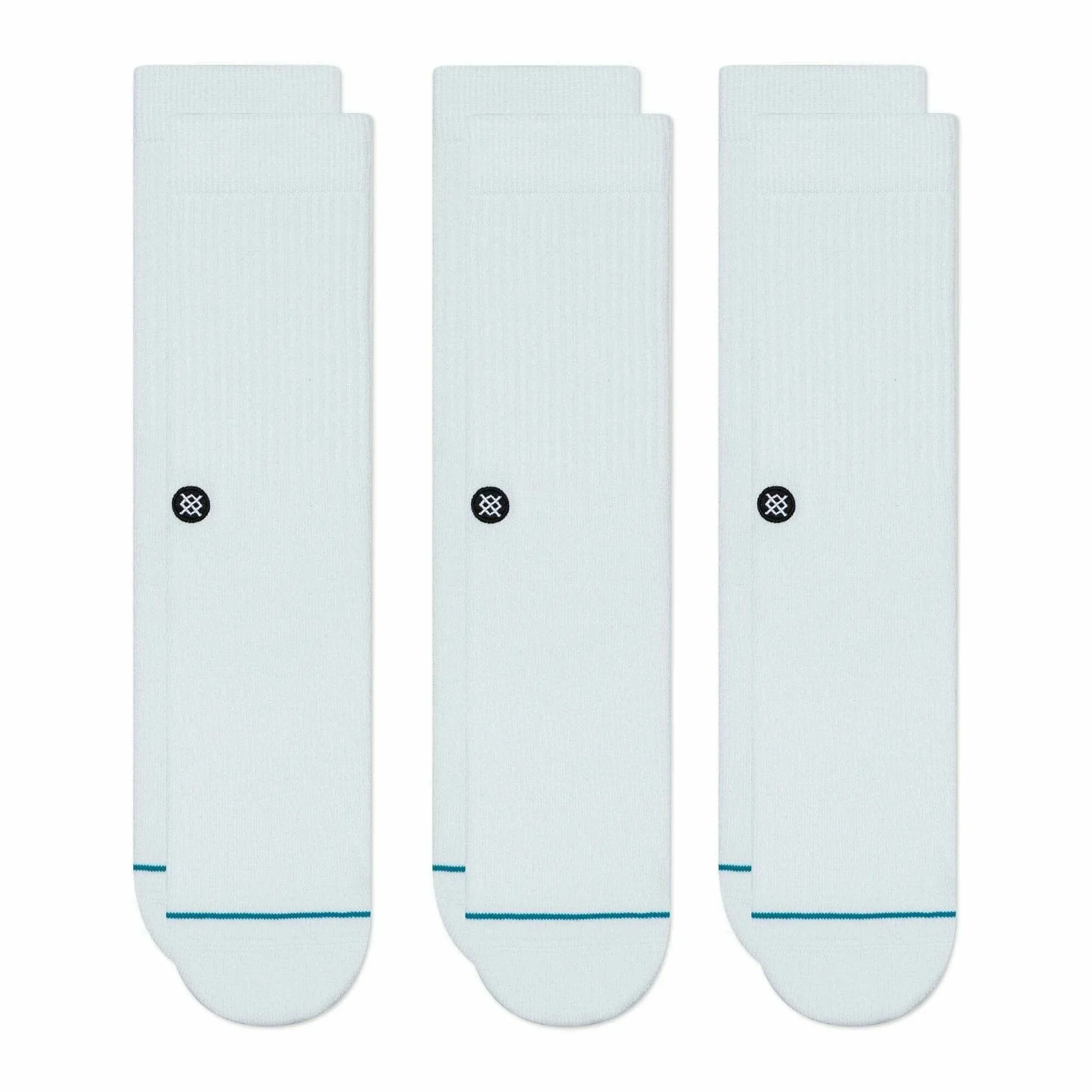 Adult Crew Socks - Icon 3 Pack - White