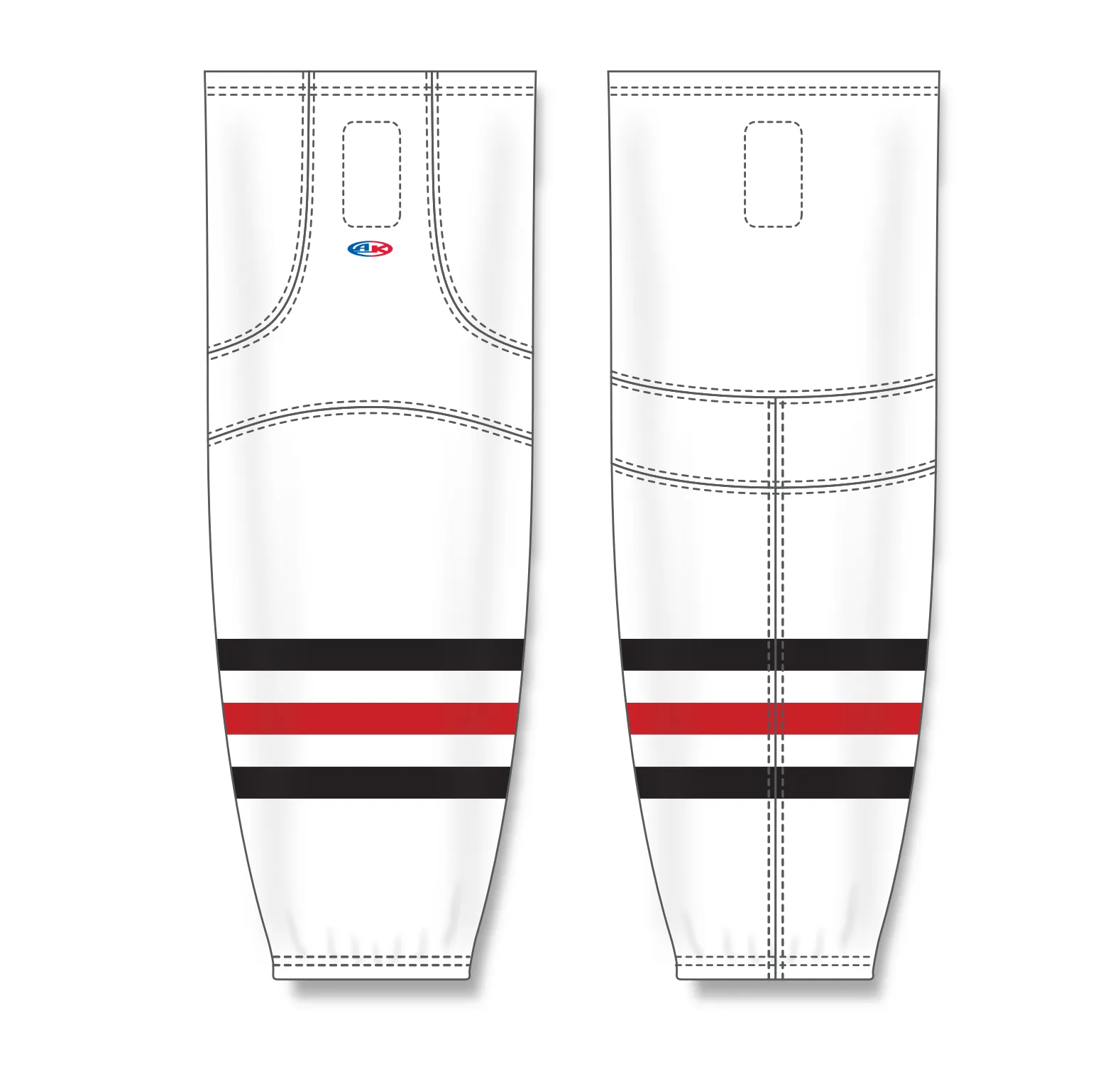 Athletic Knit (AK) HS2100-305 Niagara Icedogs White Mesh Ice Hockey Socks