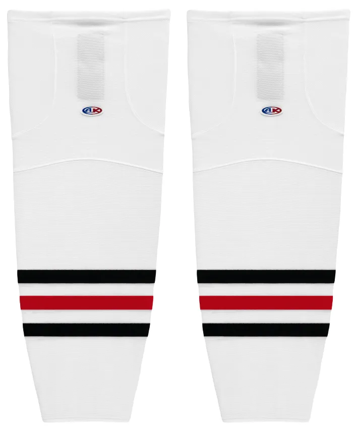 Athletic Knit (AK) HS2100-305 Niagara Icedogs White Mesh Ice Hockey Socks