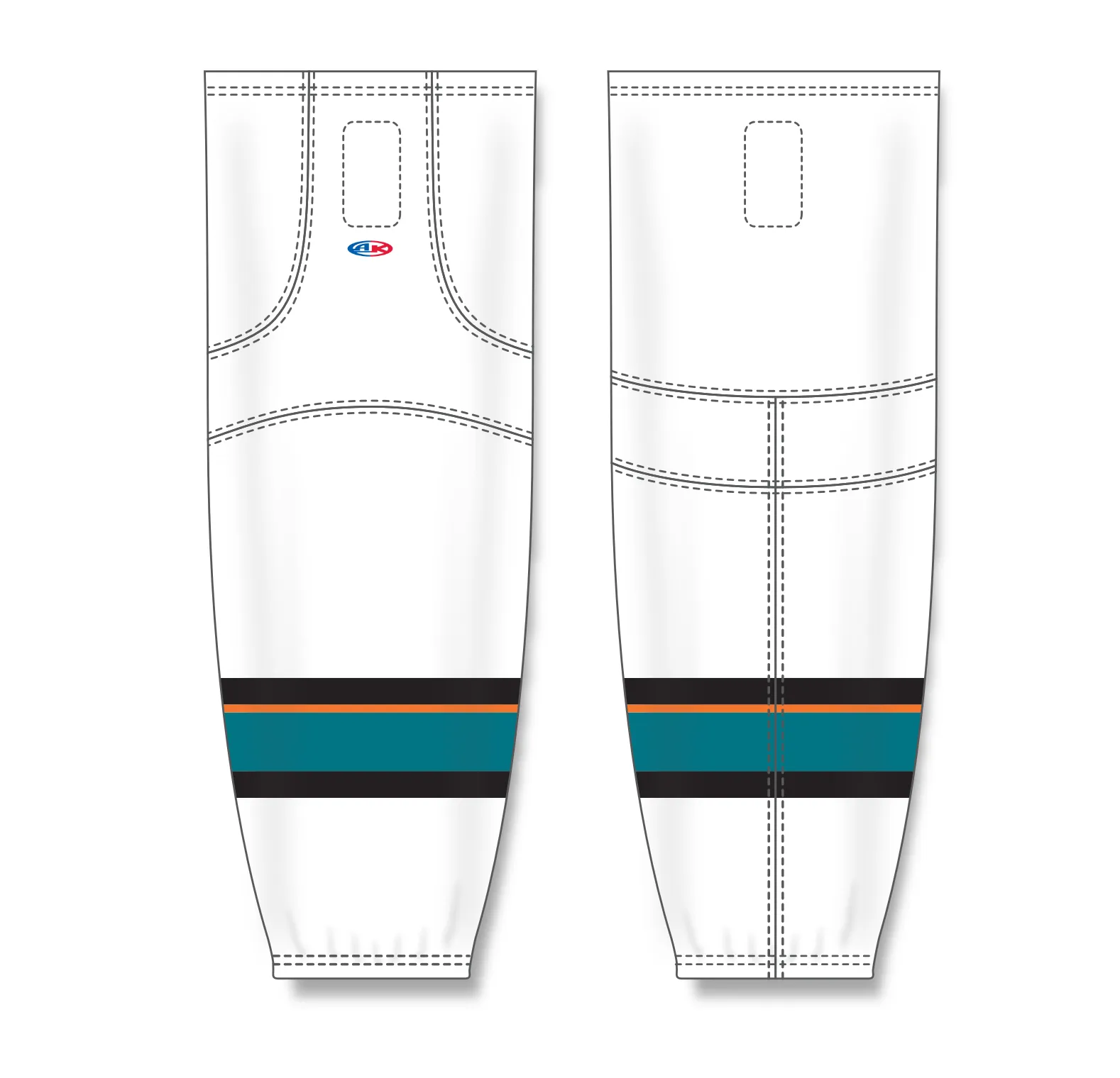 Athletic Knit (AK) HS2100-467 San Jose Barracuda White Mesh Ice Hockey Socks