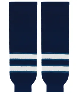 Athletic Knit (AK) HS630-595 Manitoba Moose Navy Knit Ice Hockey Socks