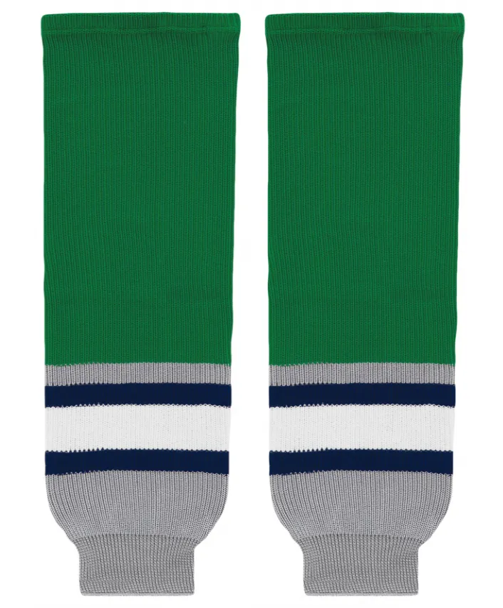 Athletic Knit (AK) HS630-945 Plymouth Whalers Kelly Green Knit Ice Hockey Socks