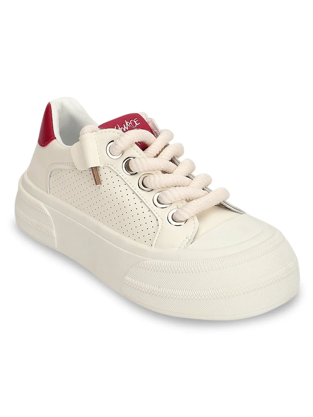 Beige PU Lace-Up Sneakers (TC-RS3652-BEIGRD)