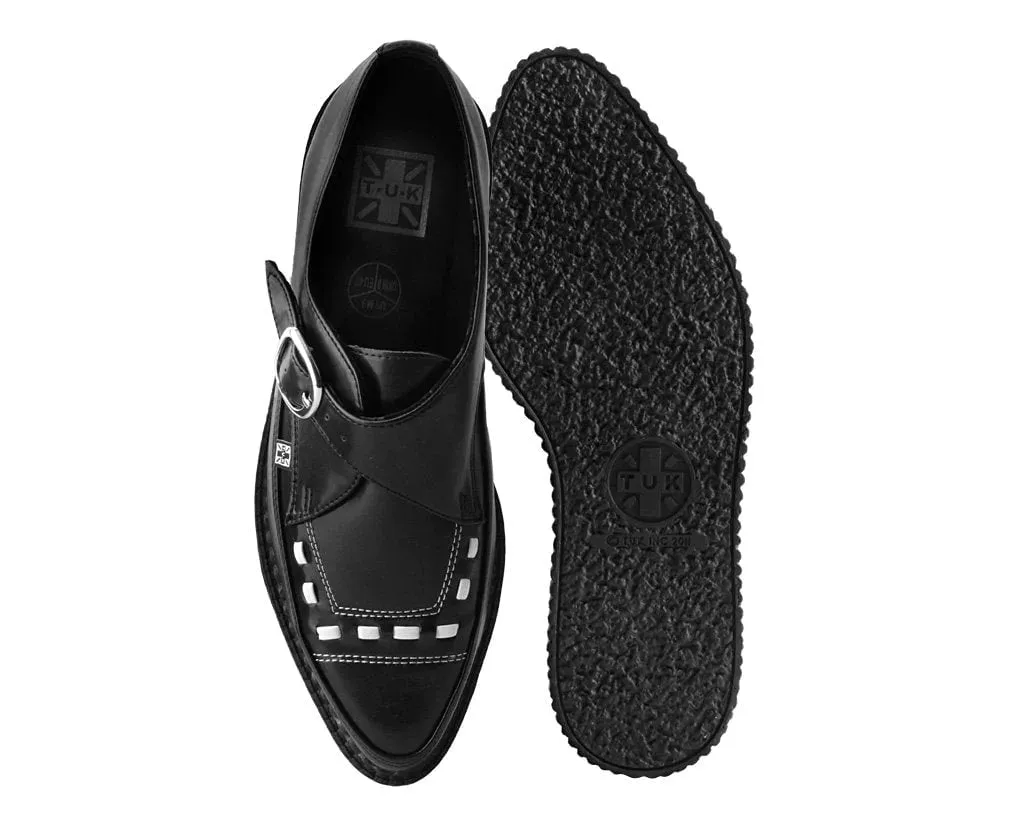 Black TUKskin™ Buckle Pointed Creeper