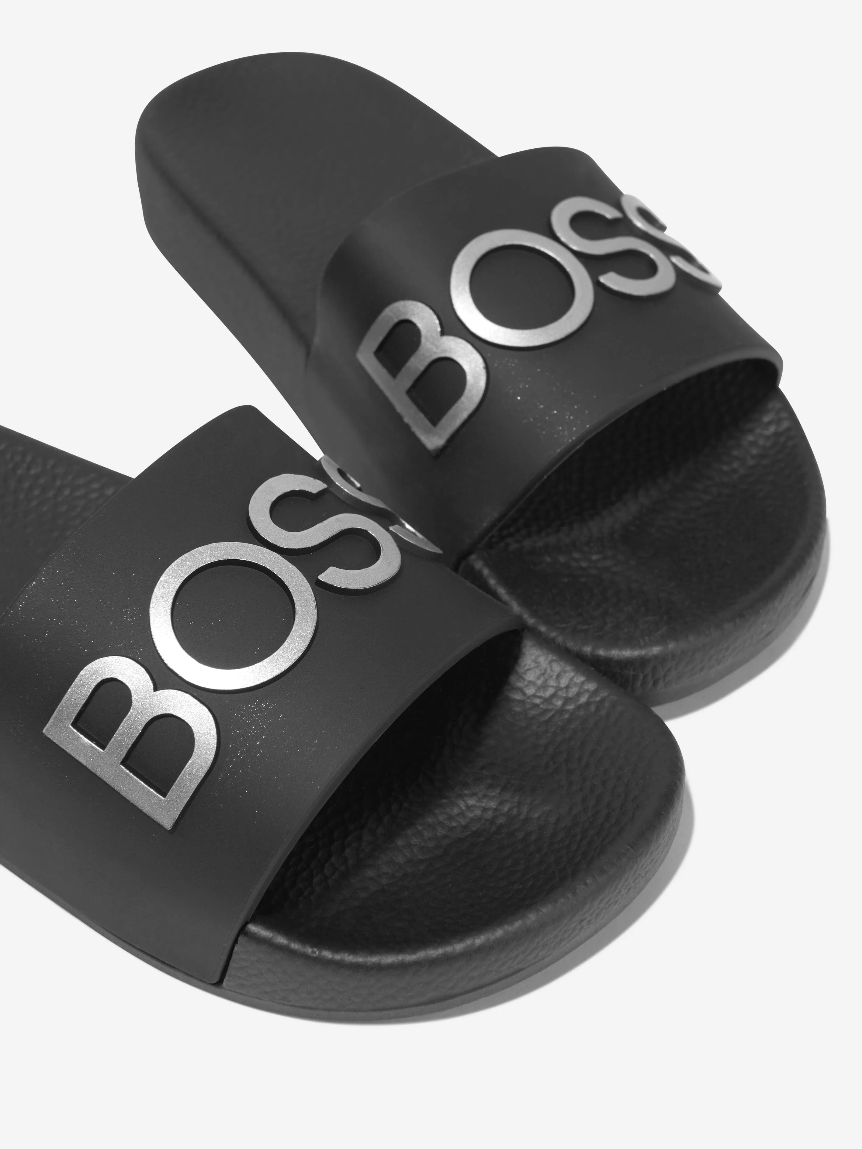 BOSS Boys Logo Sliders in Black