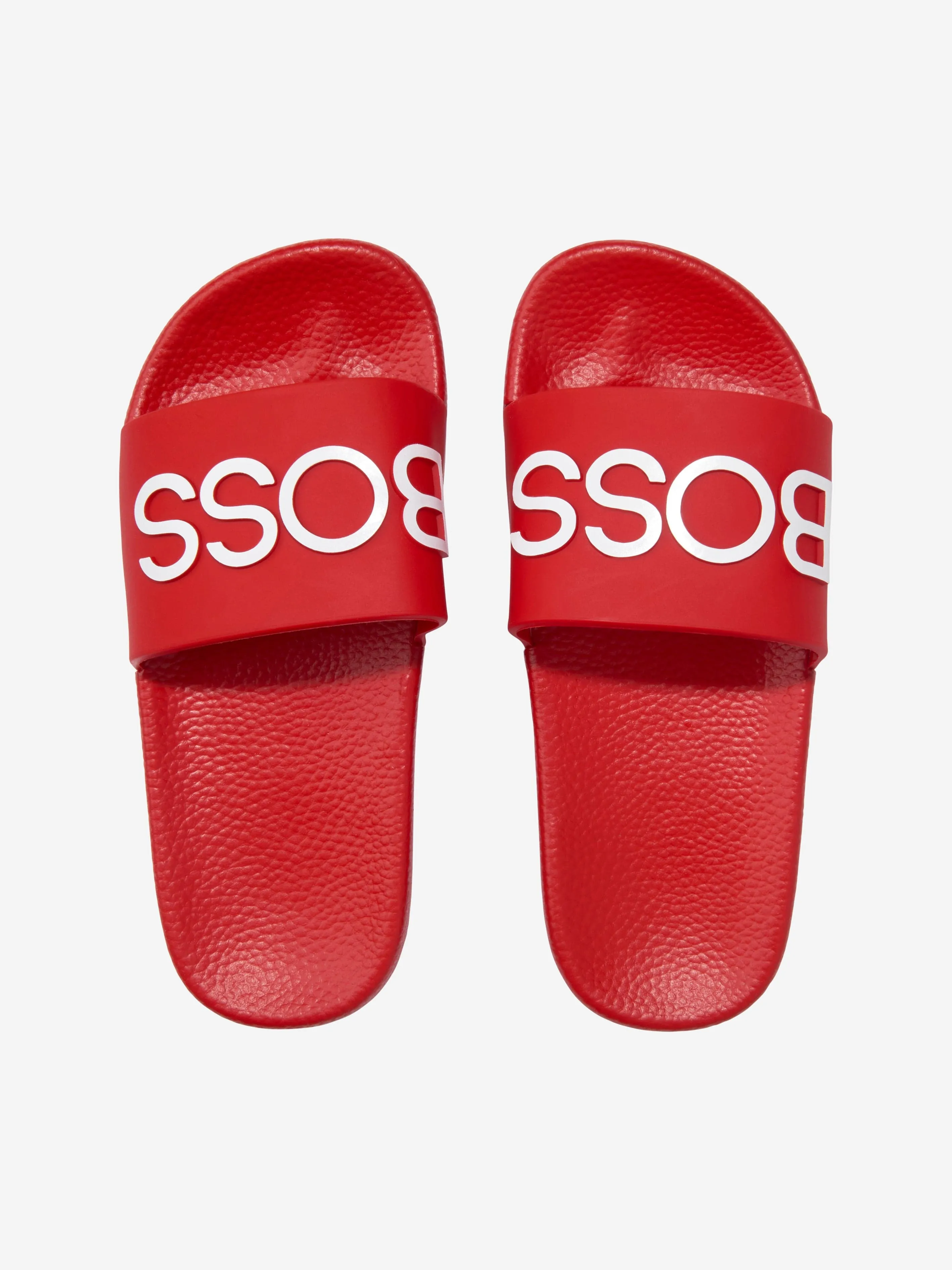 BOSS Boys Logo Sliders in Red