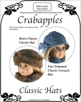 Classic Hats 18" Doll Clothes Pattern