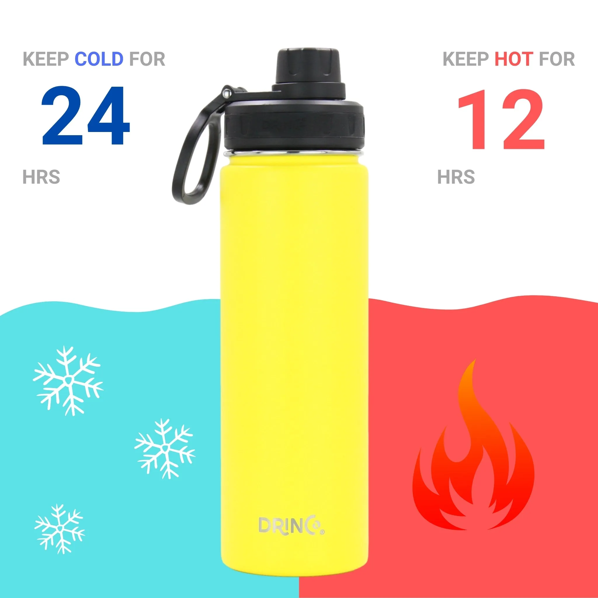 DRINCO® 22oz Stainless Steel Sport Water Bottle - Illuminating Yellow