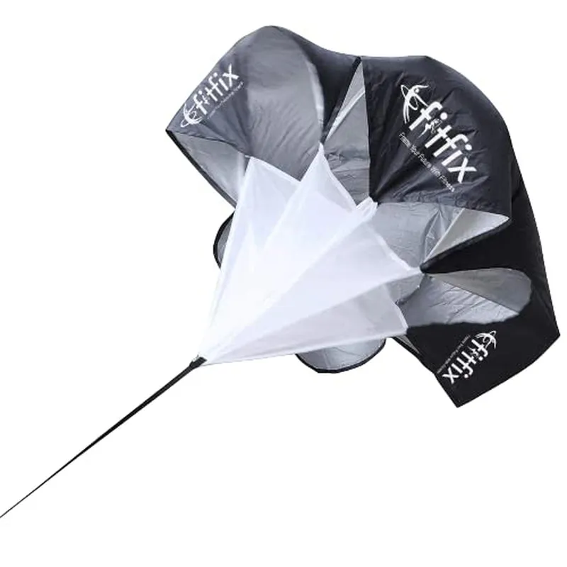 Fitfix Running Speed Resistance Parachute (22 Cm) | Nylon Fabric Black Sports Training Chute