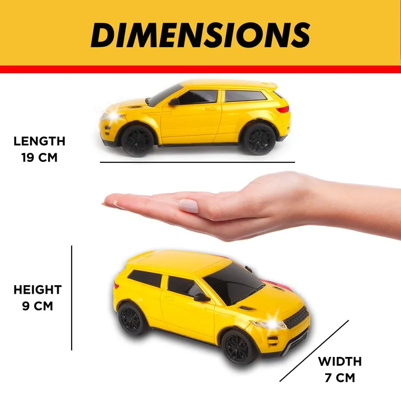 Frendo Rechargeable High Speed Remote Control Mini Car Resembling Rover with Lithium Battery for Kids (Scale 1:24) - Yellow