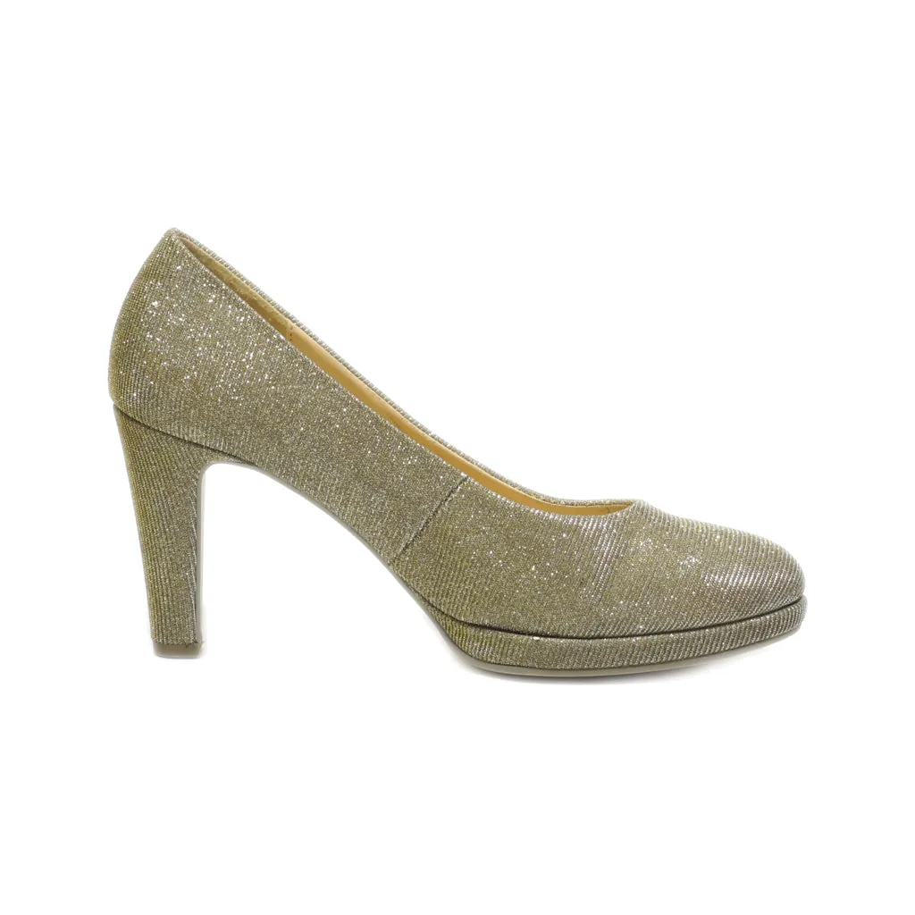 Gabor High-Heel Shoes Leather Gold Colour For Women