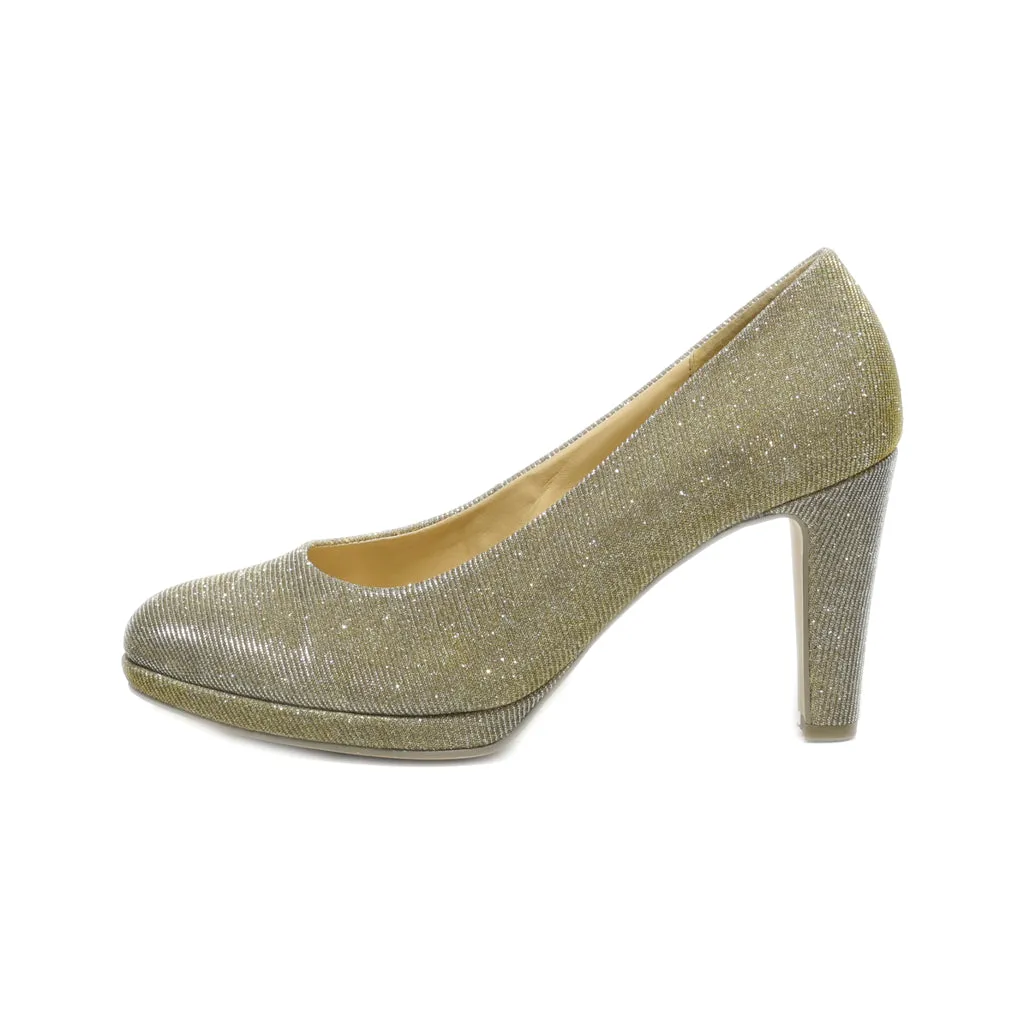 Gabor High-Heel Shoes Leather Gold Colour For Women