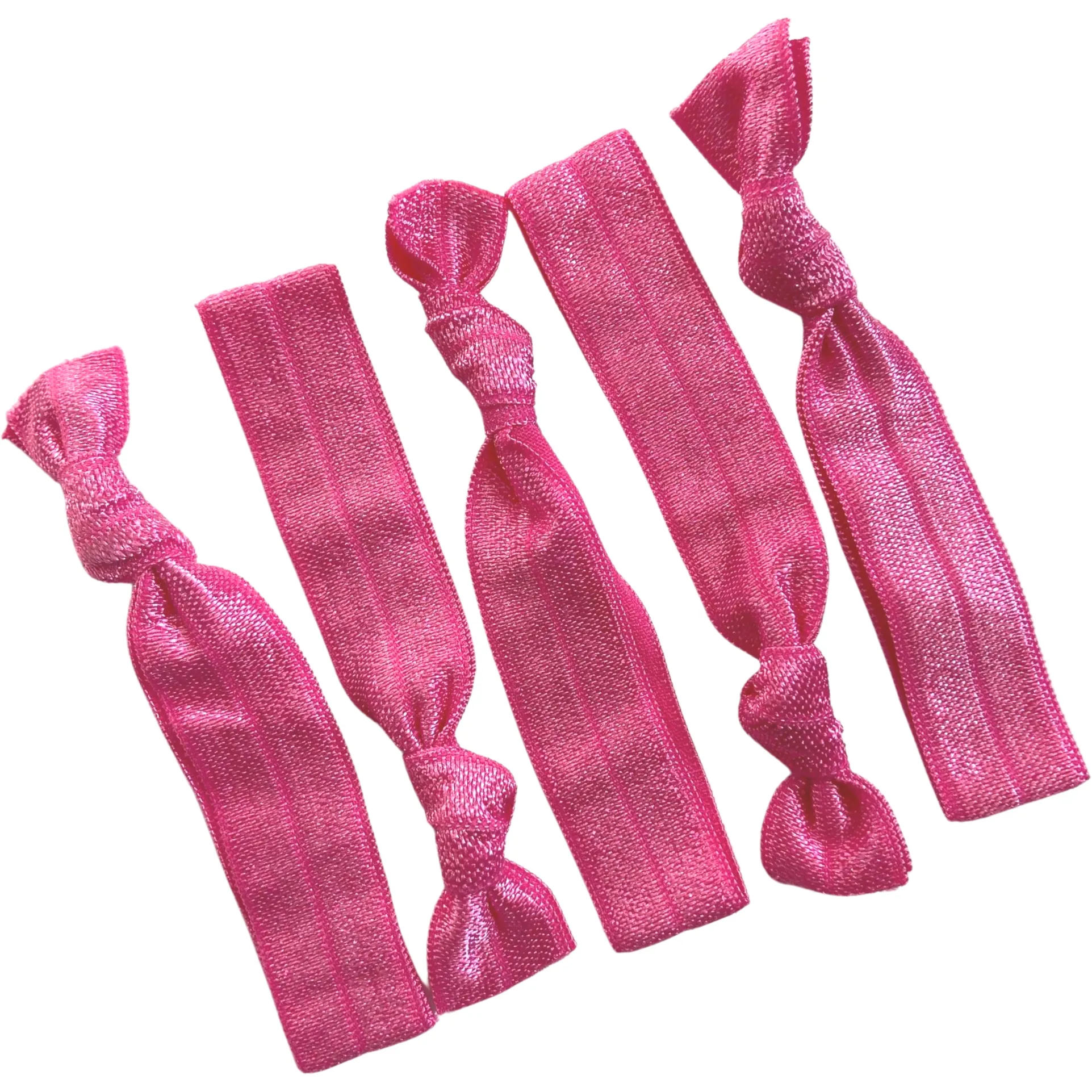 Hair Ties 5 Elastic Ponytail Holders Ribbon No Damage Knotted Bands