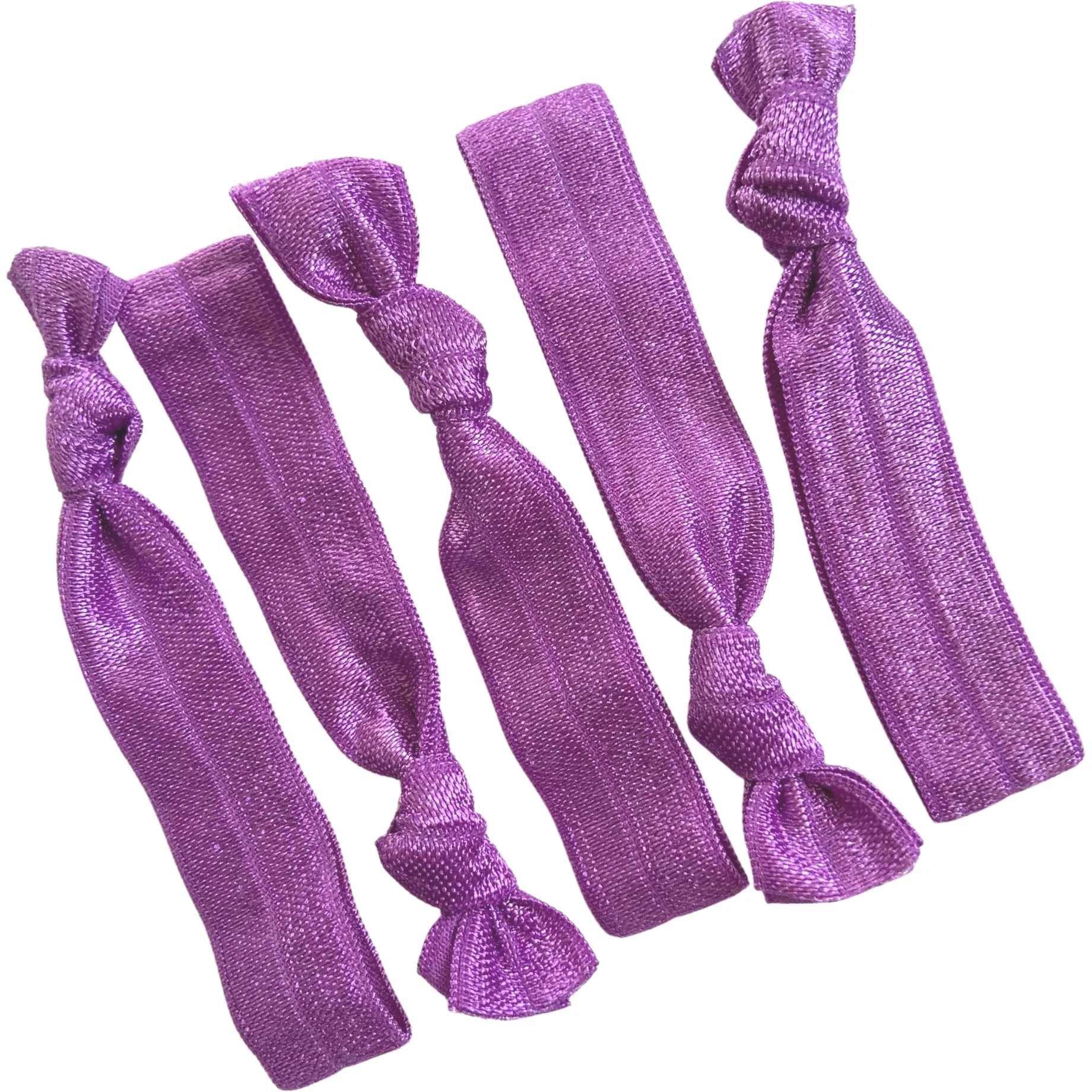 Hair Ties 5 Elastic Ponytail Holders Ribbon No Damage Knotted Bands