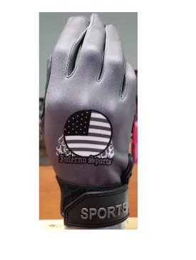 Inferno Sports Game Day Batting Gloves 2.0 - Graphite Flag