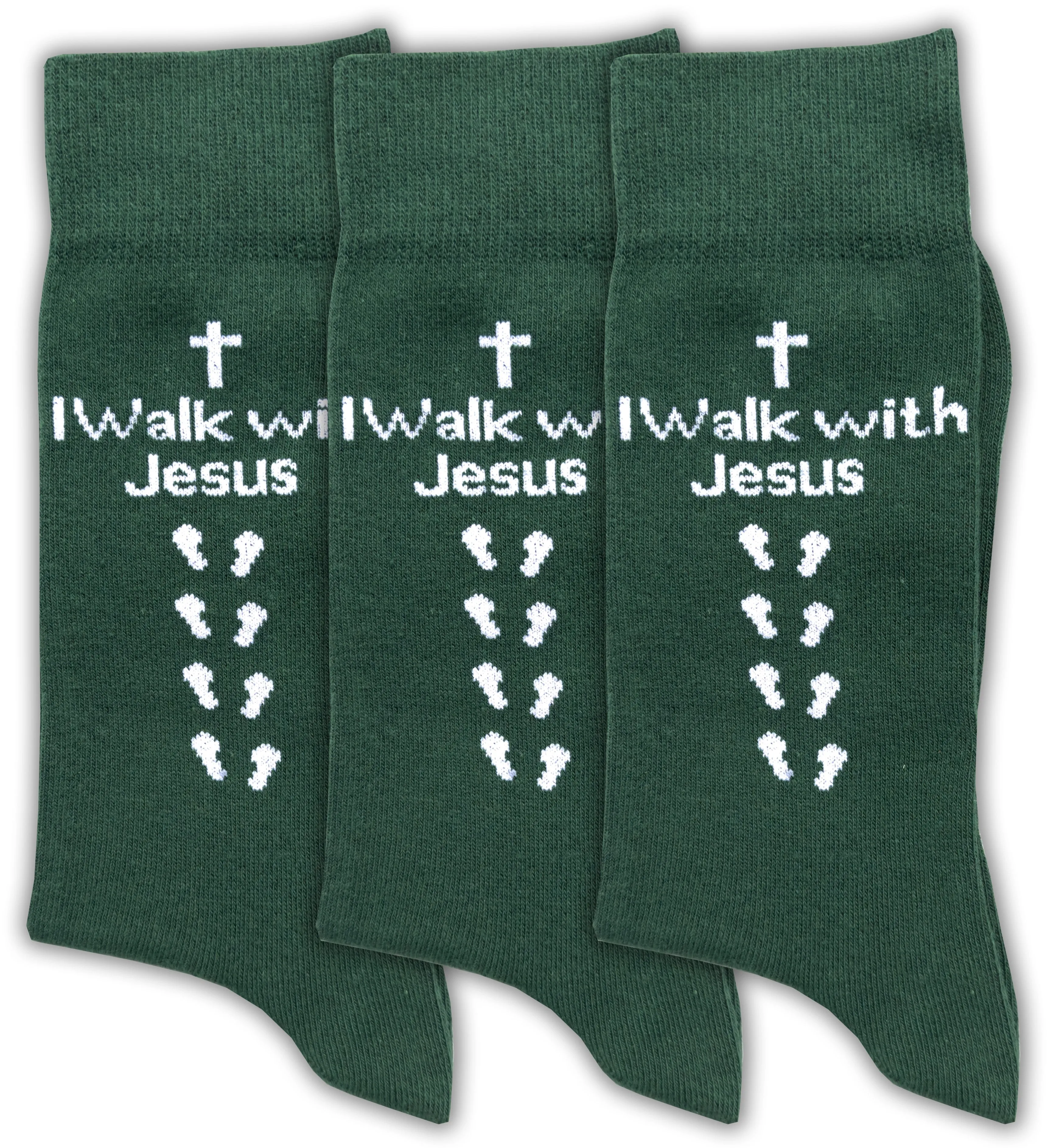 Inspirational Socks - for Men & Women in Combed Cotton "I Walk with Jesus" Motto