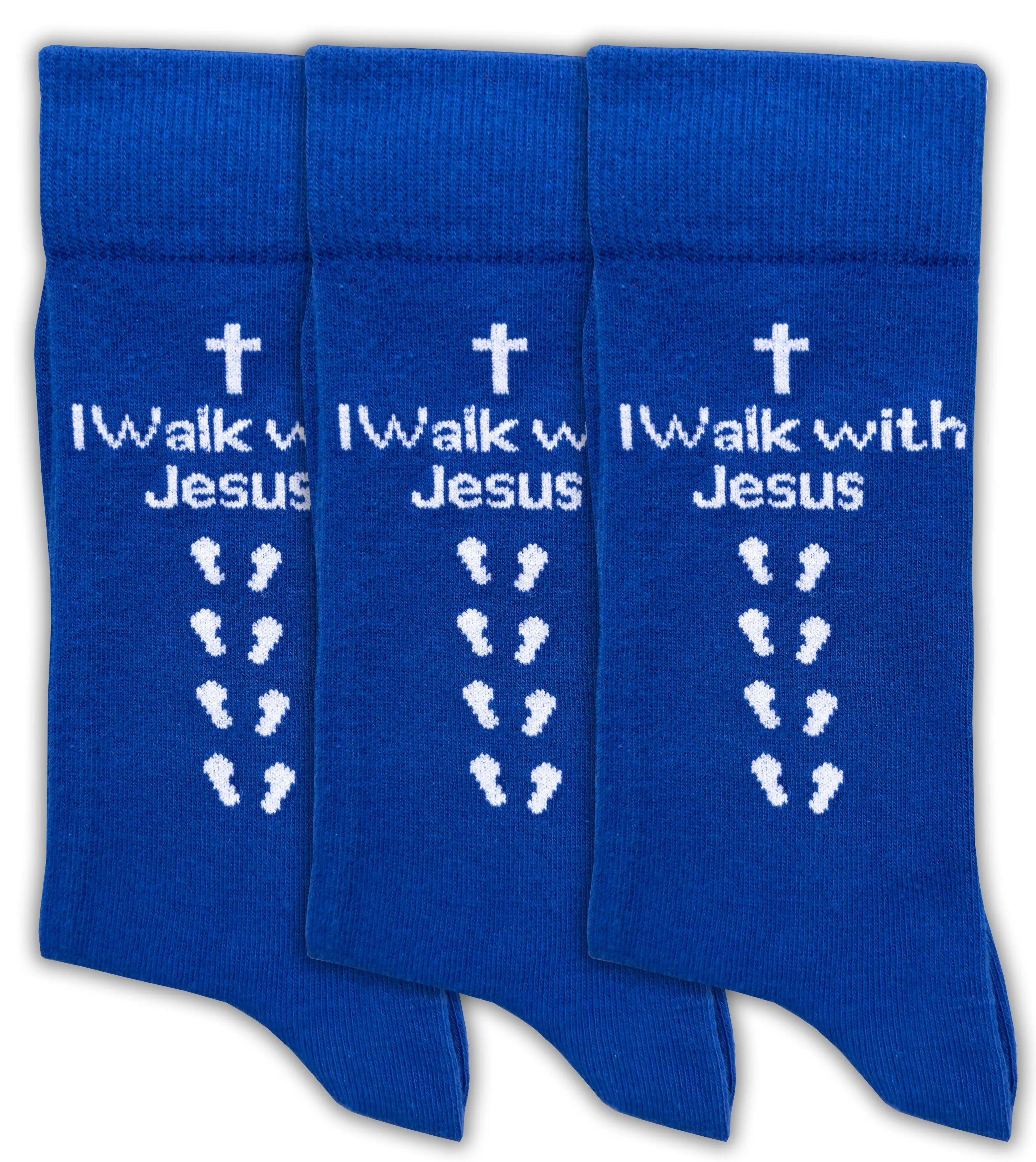 Inspirational Socks - for Men & Women in Combed Cotton "I Walk with Jesus" Motto