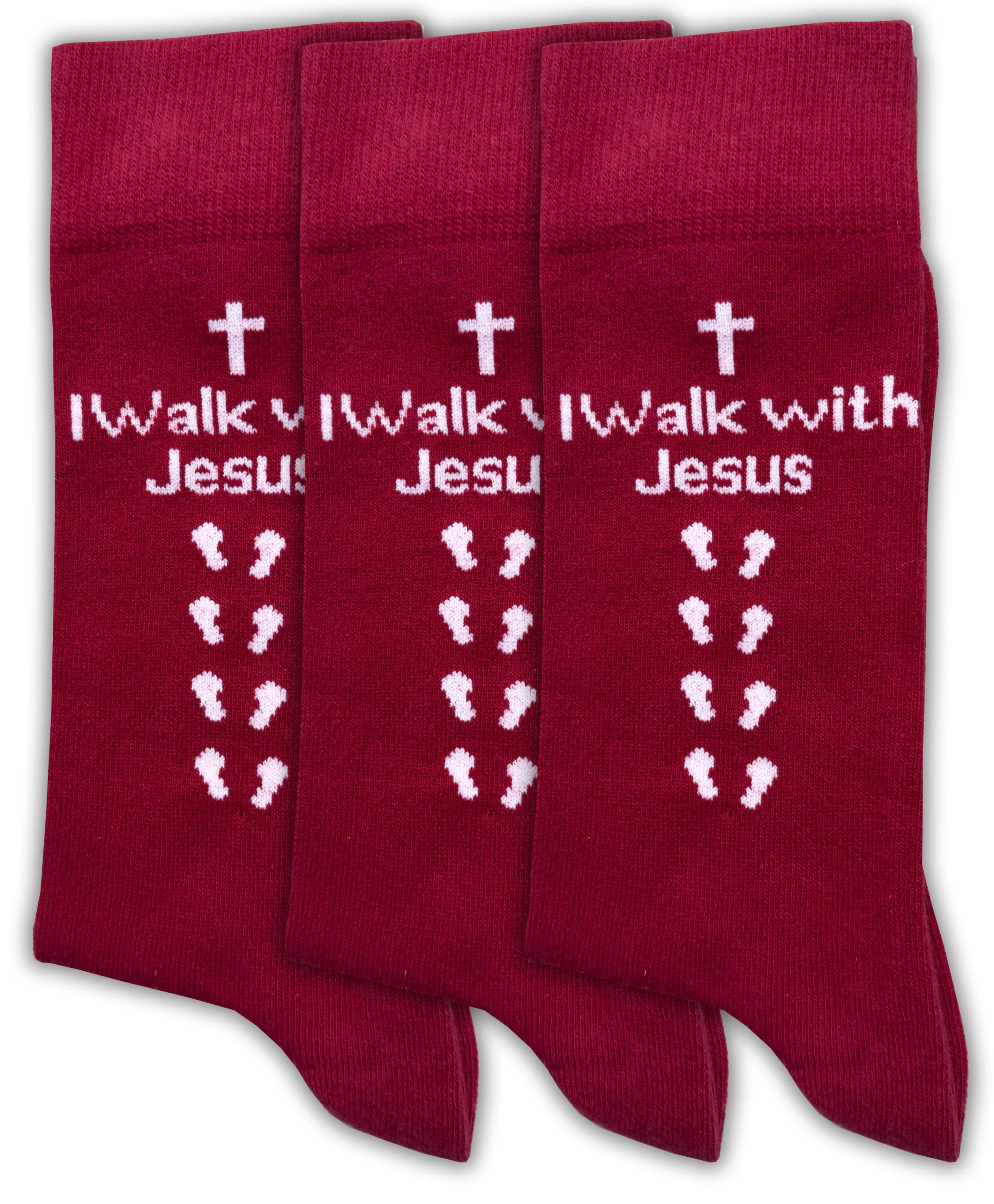 Inspirational Socks - for Men & Women in Combed Cotton "I Walk with Jesus" Motto