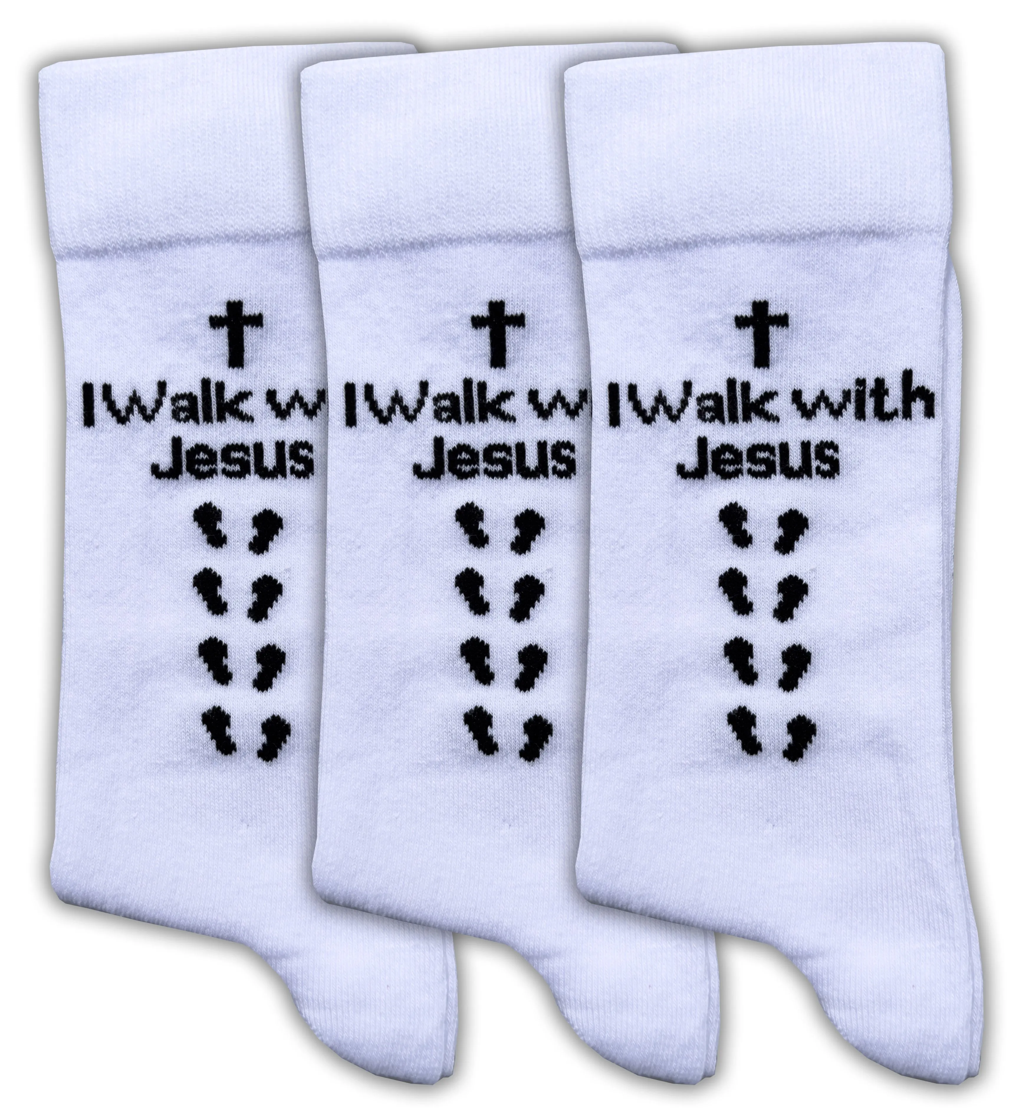 Inspirational Socks - for Men & Women in Combed Cotton "I Walk with Jesus" Motto