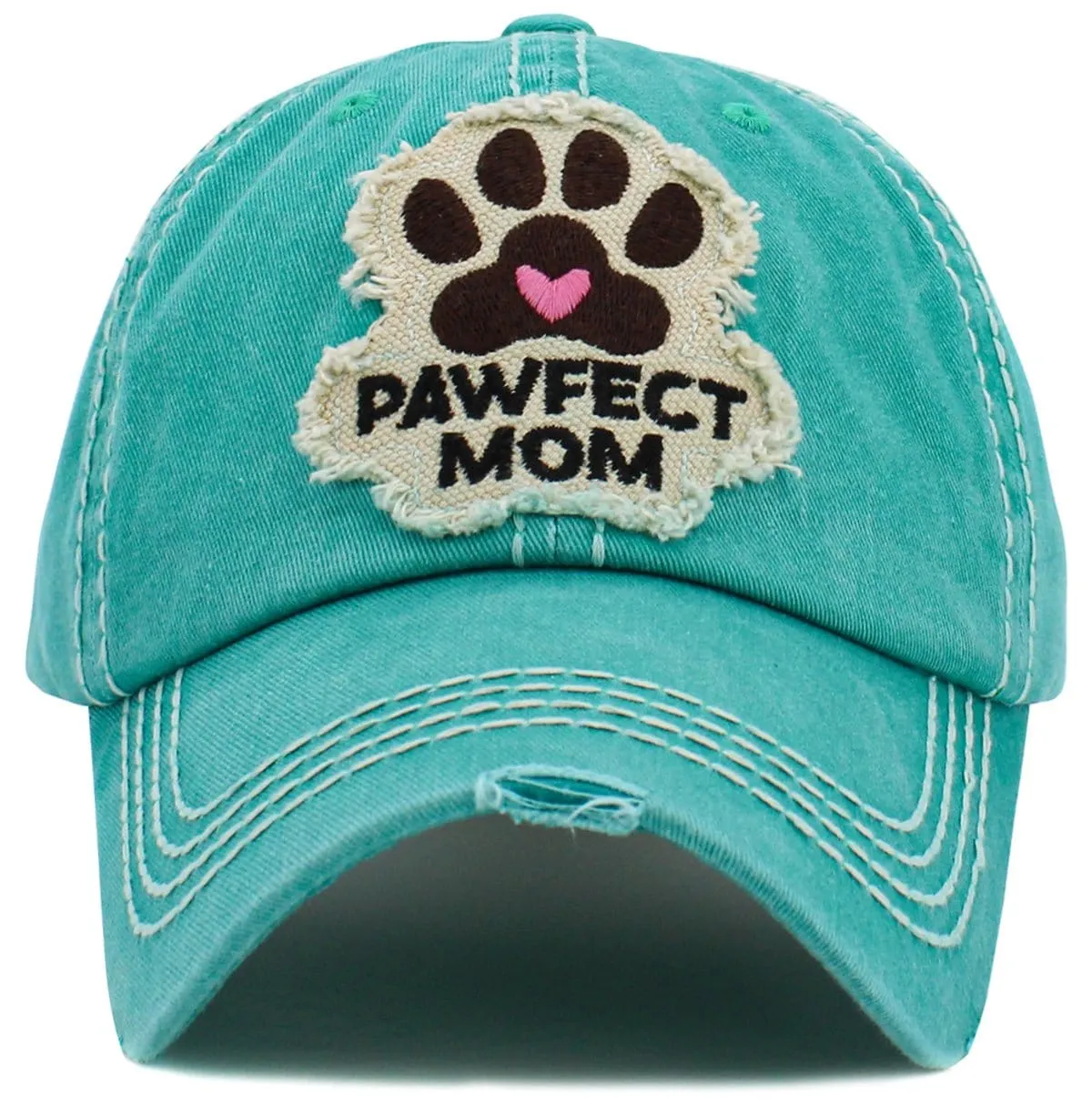 KBV1474 'Pawfect Mom'  Washed Vintage Ballcap