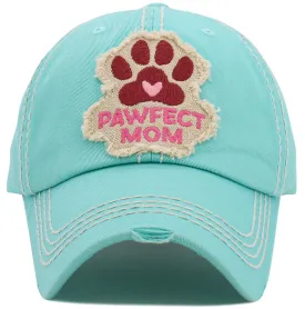 KBV1474 'Pawfect Mom'  Washed Vintage Ballcap