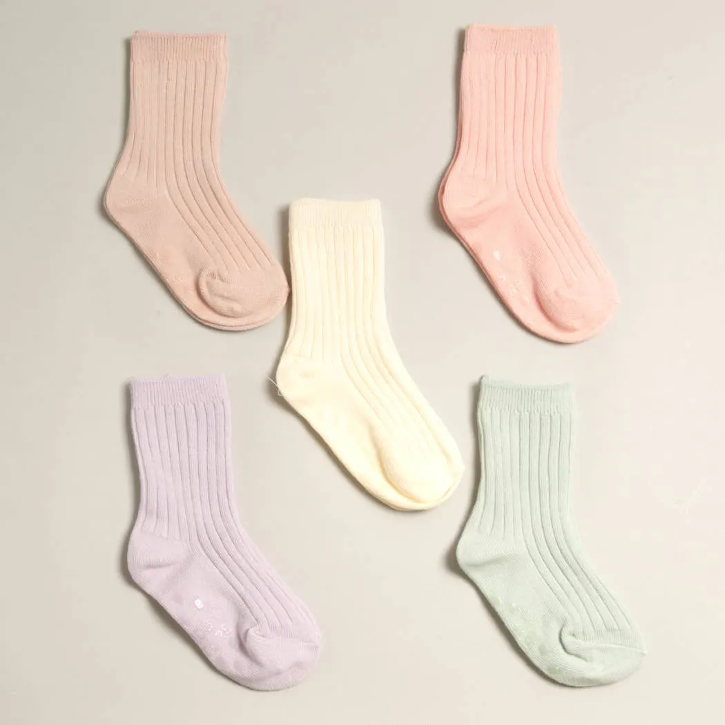 Kids' Solid Color Crew Socks | Pink