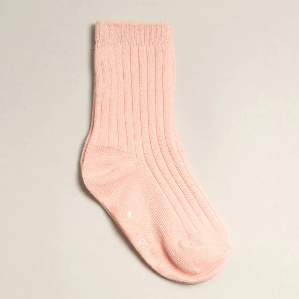 Kids' Solid Color Crew Socks | Pink