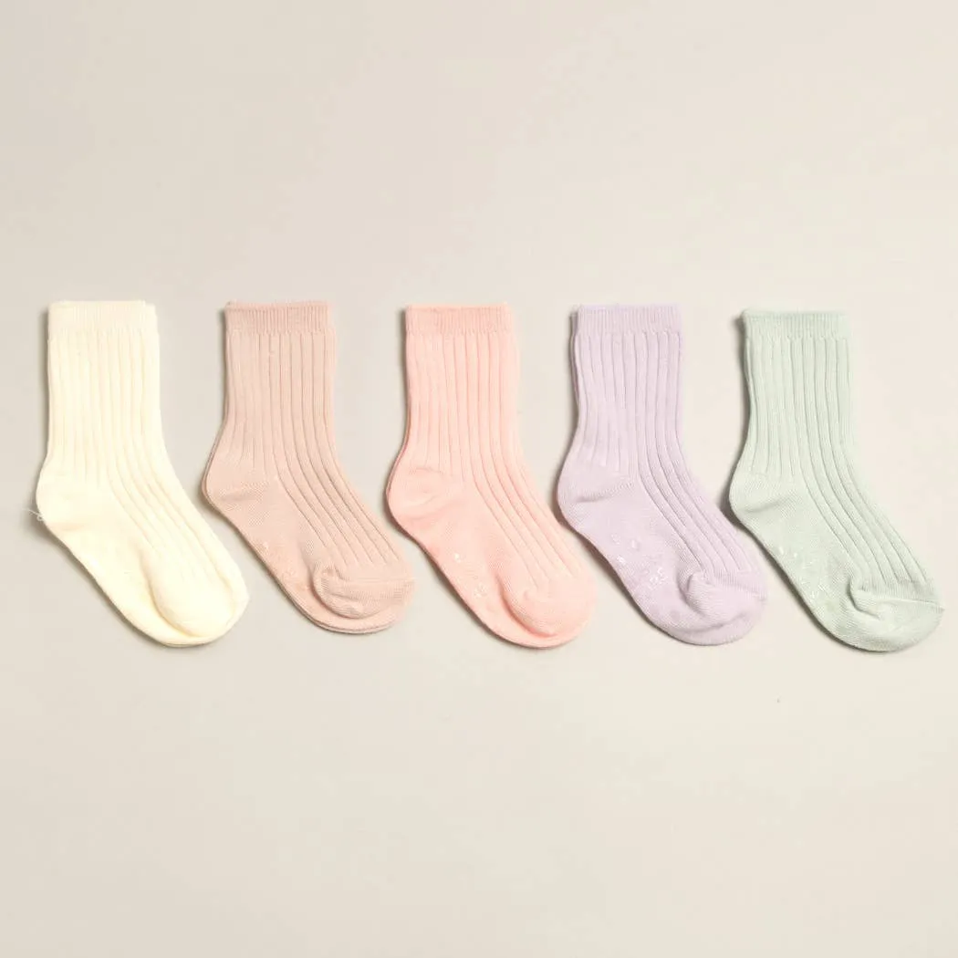 Kids' Solid Color Crew Socks | Pink