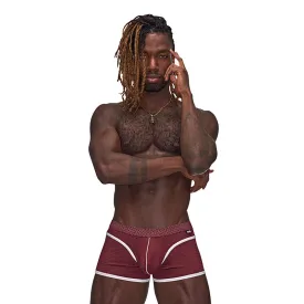 Male Power Sport Mesh Sport Mini Short Burgundy S