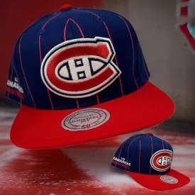 *Montreal Canadiens* ~pinstripes~ snapback hats by Mitchell & Ness