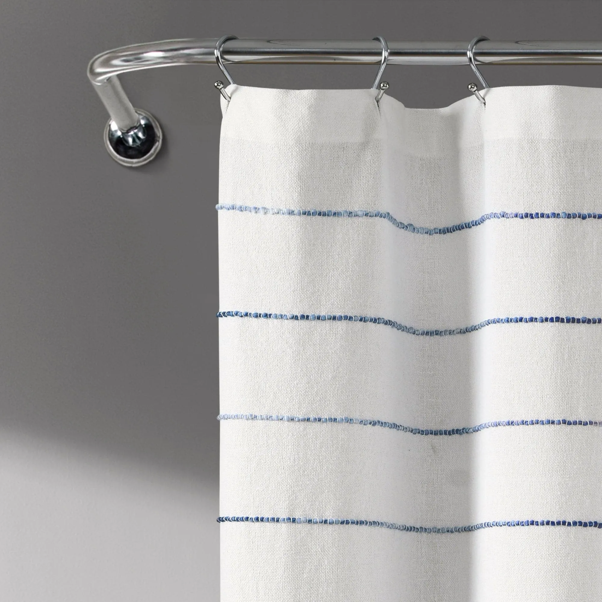 Ombre Stripe Yarn Dyed Recycled Cotton Blend Shower Curtain