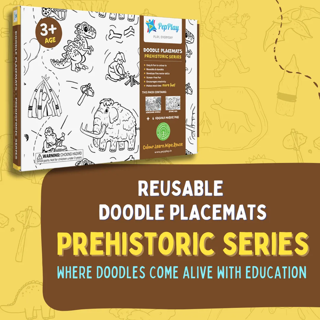 PepPlay Doodle Placemats- Prehistoric Series