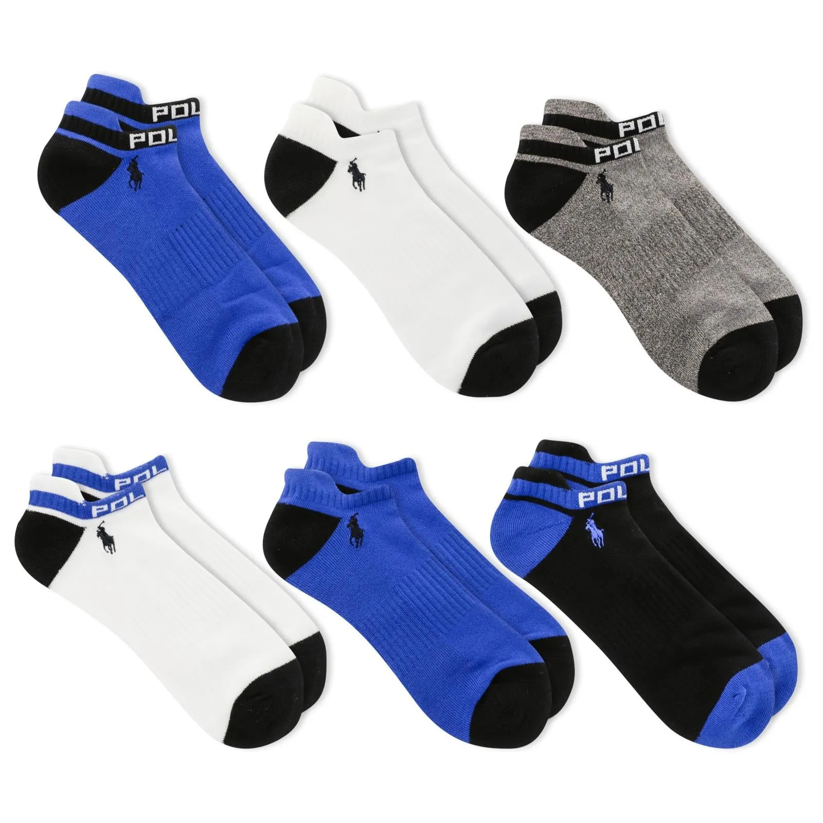 Polo Ralph Lauren Men's 6-Pack Polo 67 Athletic Low Cut Tab Sock