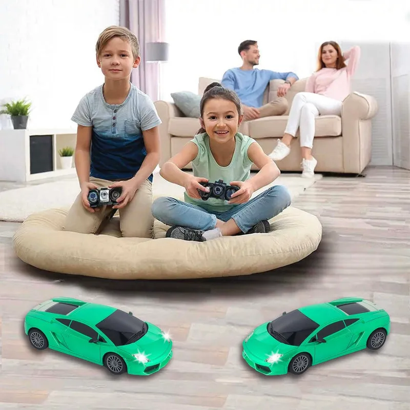 Rechargeable High Speed Remote Control Mini Car Resembling Lamborghini with Lithium Battery for Kids (Scale 1:24) - Green