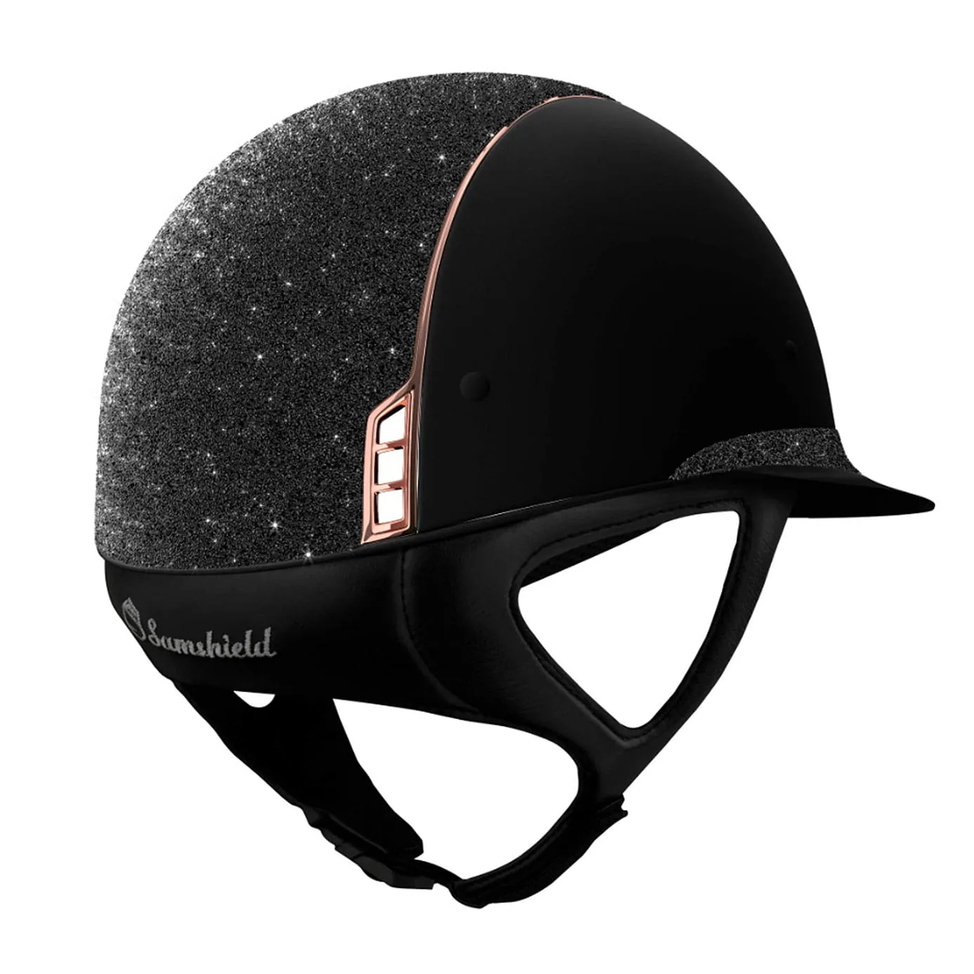 Samshield V1 Black Miss Shield with Black Crystal Fabric and Rose Gold Trim