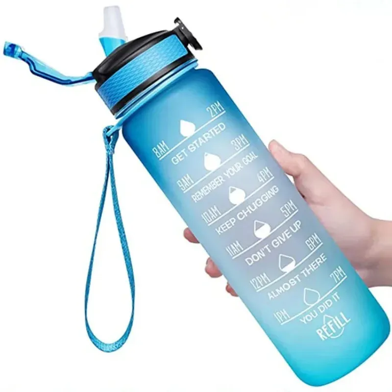 SINOTAO  -  1pc 1000ml Water Bottle Motivational Sport Water Bottle Leakproof Bottles Drinking Outdoor Travel PC Bottle Gym Fitness Jugs