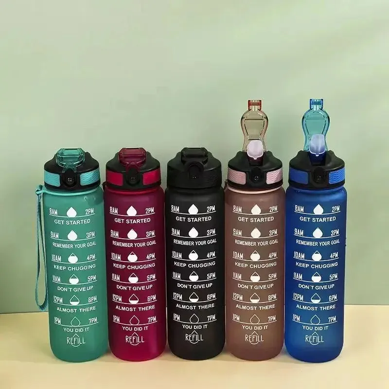 SINOTAO  -  1pc 1000ml Water Bottle Motivational Sport Water Bottle Leakproof Bottles Drinking Outdoor Travel PC Bottle Gym Fitness Jugs