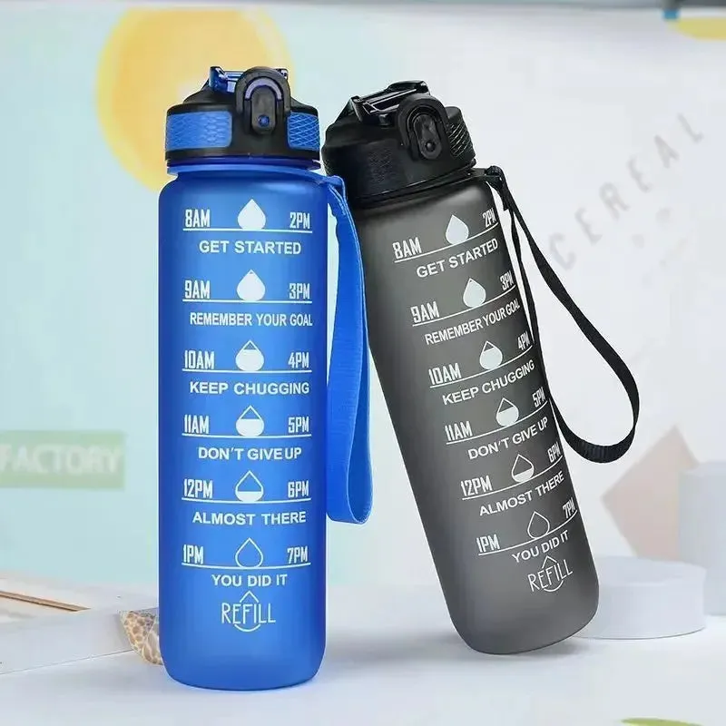 SINOTAO  -  1pc 1000ml Water Bottle Motivational Sport Water Bottle Leakproof Bottles Drinking Outdoor Travel PC Bottle Gym Fitness Jugs