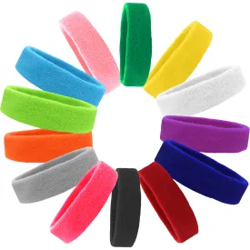 Sweatbands Soft Terry Cotton Sweat Band Headband You Pick Colors & Quantities