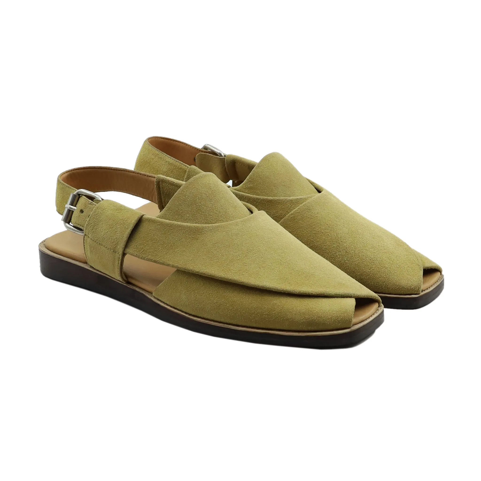 Talix - Men's Camel Kid Suede Sandal