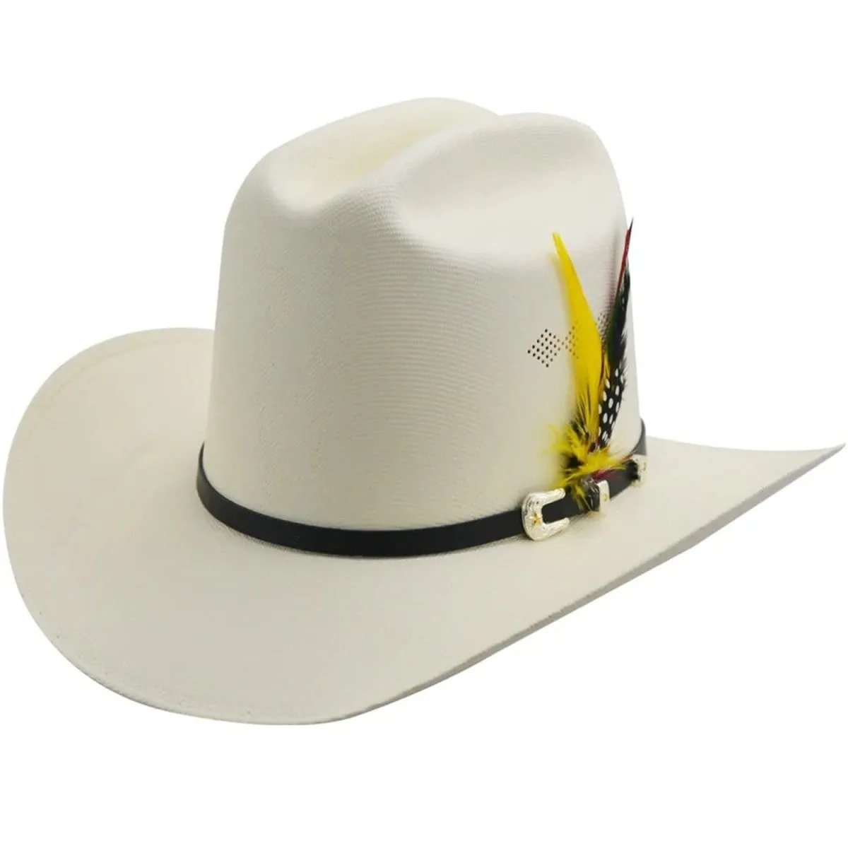 Tombstone 1,000X Cowboy Los Dos Carnales Hat High Crown with Feathers TOM-2609