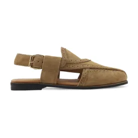 Tupac - Men's Camel Kid Suede Sandal