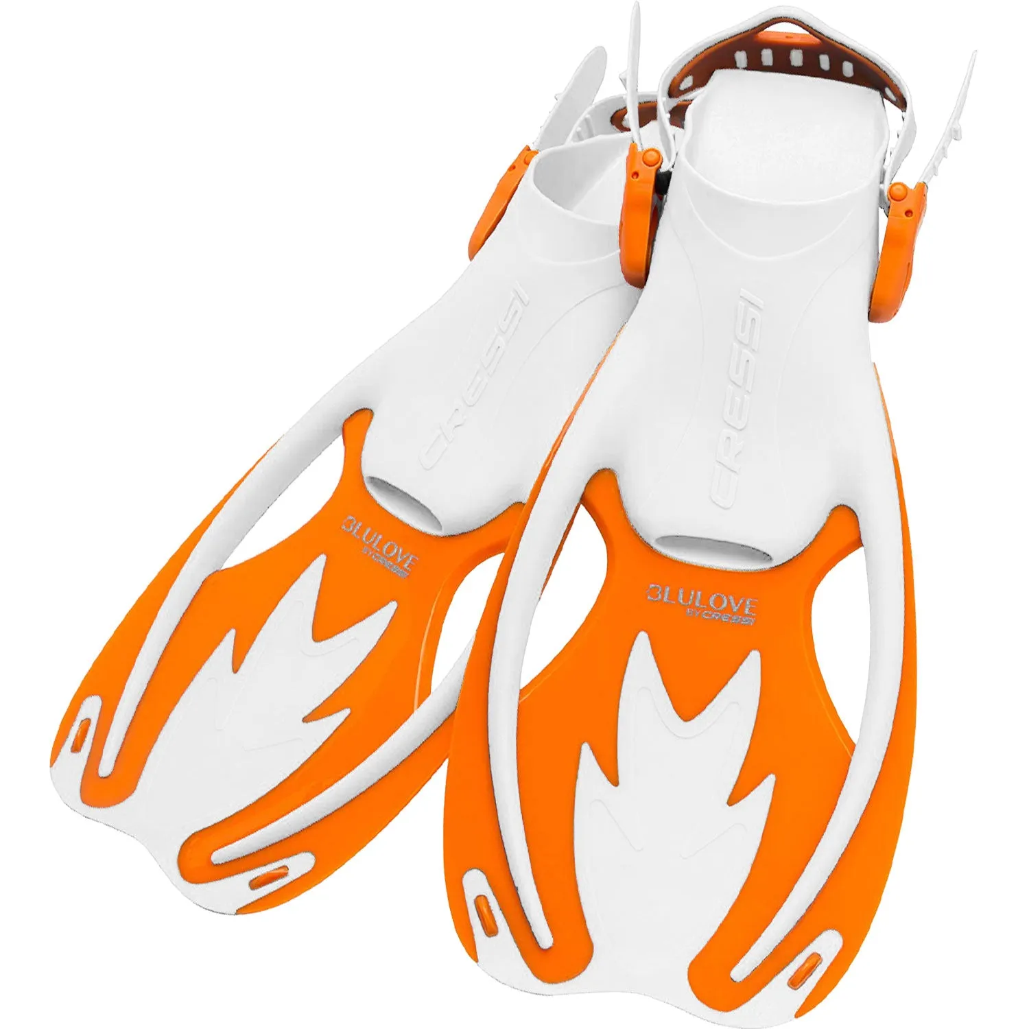 Used Cressi Junior Rocks Mask Fin Snorkel SET-White / Orange-SMMD