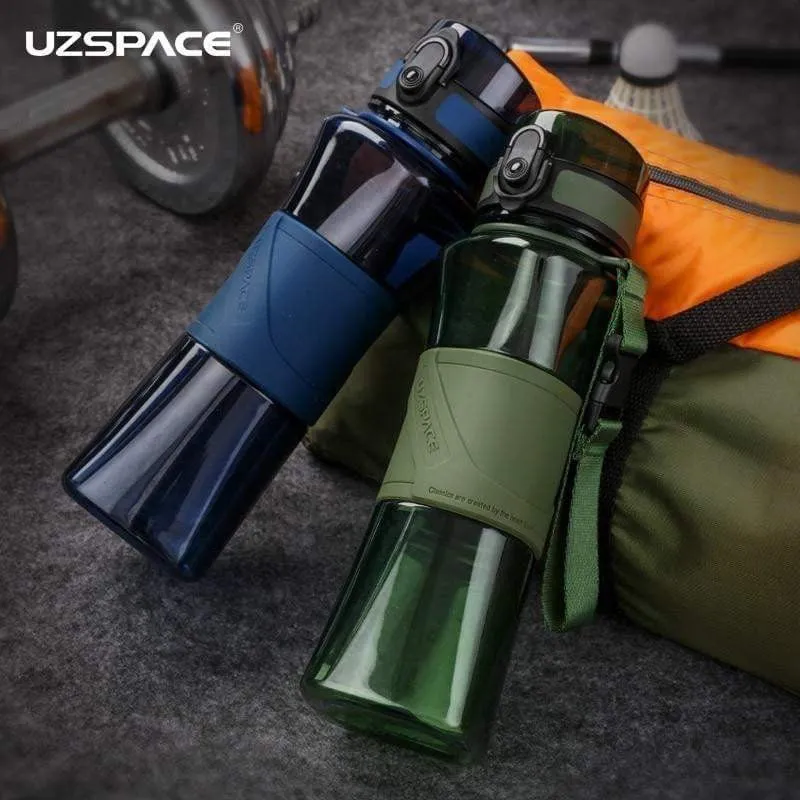 UZSPACE Shaker Sports Water Bottles Creative Drink Camping Tour My Bottle for Water 350/500ml Plastic Tritan Drinkware BPA Free