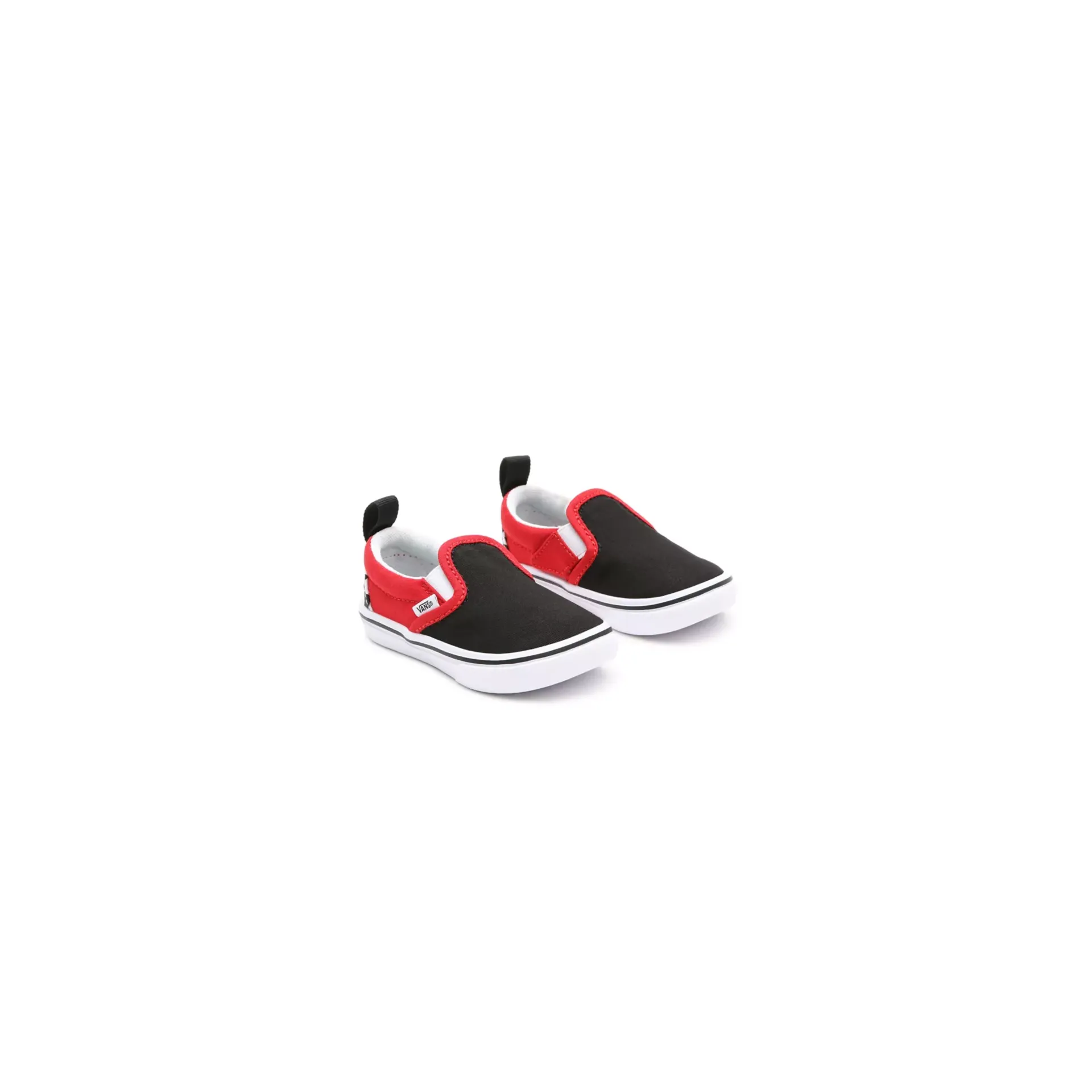 Vans Kid's Checkerboard Comfycush Slip On V Shoes - Black / Red