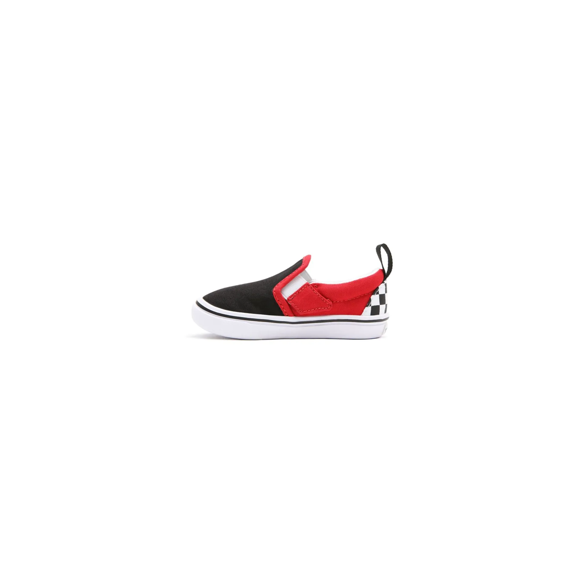 Vans Kid's Checkerboard Comfycush Slip On V Shoes - Black / Red