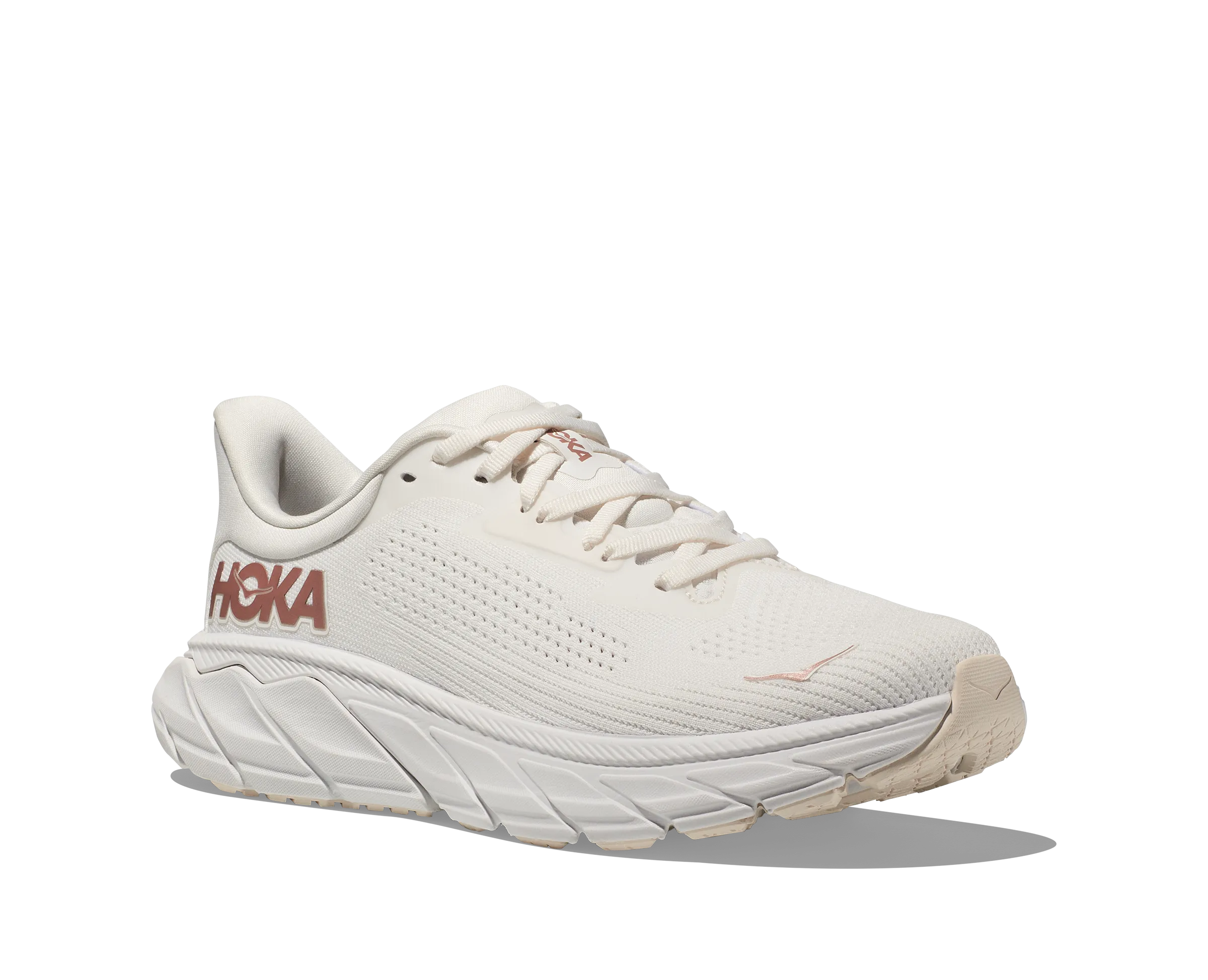 Women's HOKA Arahi 7 Running Shoe in Blanc De Blanc / Rose Gold