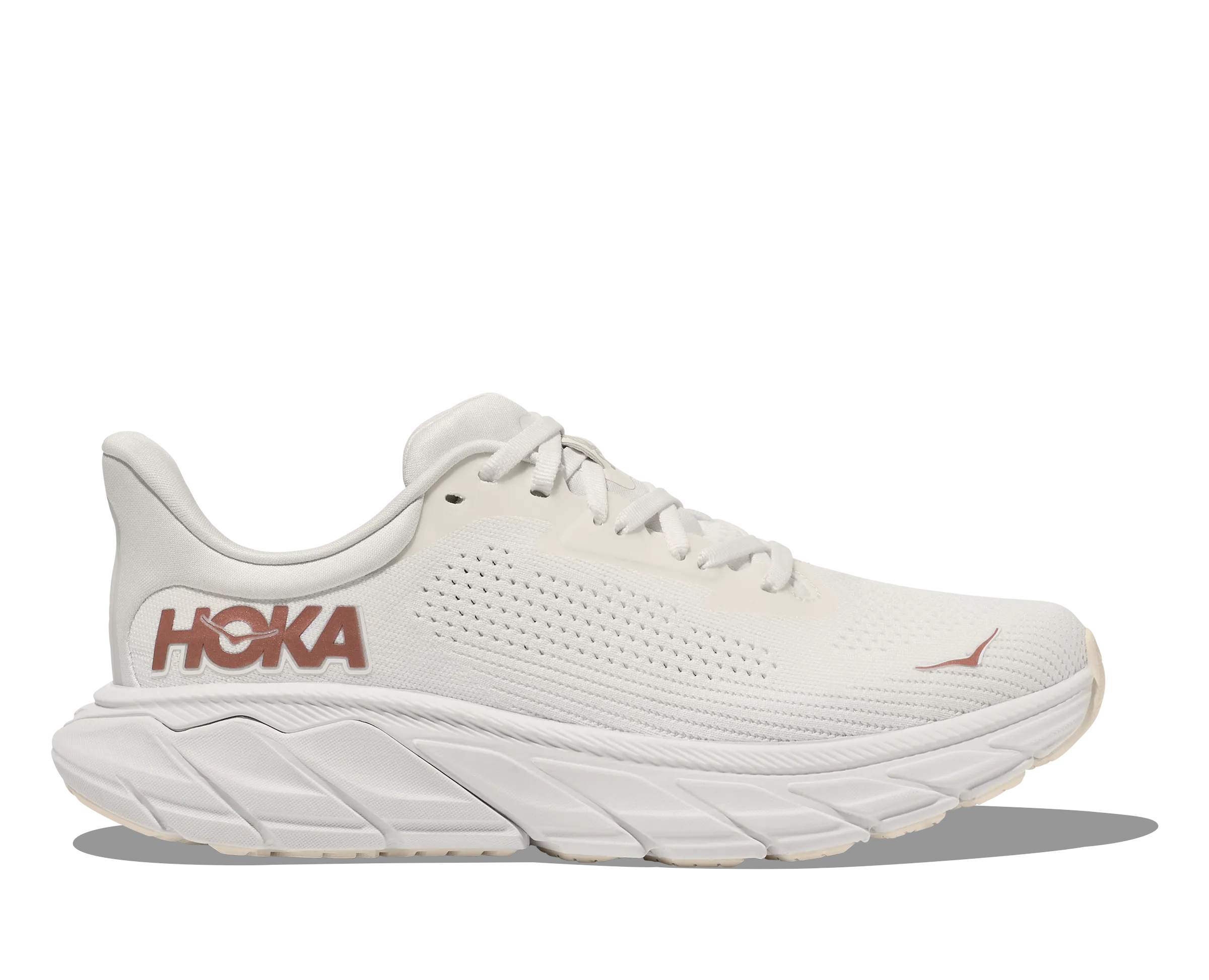 Women's HOKA Arahi 7 Running Shoe in Blanc De Blanc / Rose Gold