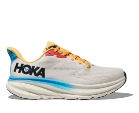 Women's HOKA Clifton 9 Running Shoe in Blanc De Blanc / Swim Day